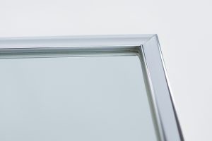 Aluminium Framed mirror close up