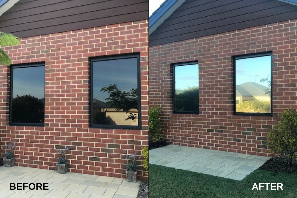 Mirror film before and after 2